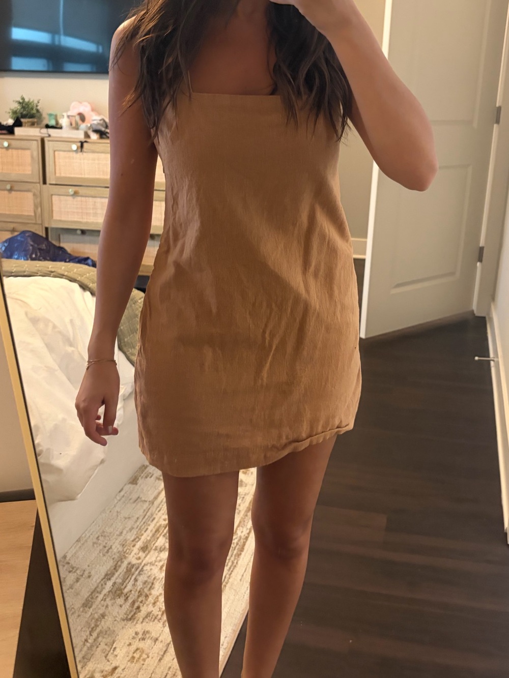 Abercrombie & Fitch Burnt Orange Linen-Blend Dress